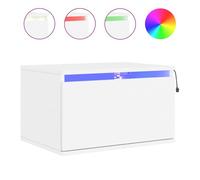 Vidaxl mesita de noche de pared con luces led blanco