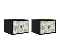 vidaXL Mesita de Noche de Pared Gotha 2 uds. Roble Negro