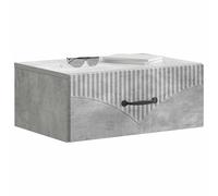 vidaXL Mesita de Noche de Pared Gris Hormigón 49 x 34,5 x 20 cm, Muebles de Dormitorio Modernos, Mesa compacta Rectangular, mesita útil, Amplio Almacenamiento, Decorativo y práctico