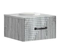 vidaXL Mesita de Noche de Pared Gris Sonoma 34,5 x 33 x 20 cm, Mesita de Noche Rectangular, con Gran Espacio, Minimalista, Amiga de Cama, Organizador Funcional, Pieza Elegante