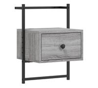 Vidaxl mesita de noche de pared gris sonoma 35x30x51 cm