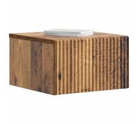 vidaXL Mesita de Noche de Pared Madera Envejecida 33 x 34,5 x 20 cm, Cabinet de Pared Vintage, Diseño Rectangular, Almacenamiento Compacto para Sala de Estar, Amplio Almacenaje, Uso Multifuncional