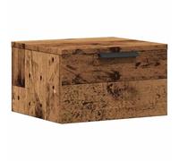 Mesita De Noche De Pared Madera Envejecida 34x30x20 Cm Vidaxl