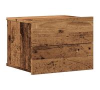 vidaXL Mesita de Noche de Pared Madera Envejecida 40x32x30 cm, mesita de Noche Flotante, mesilla de Noche, Armario, mesita de Noche