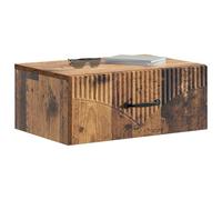 vidaXL Mesita de Noche de Pared Madera Envejecida 49 x 34,5 x 20 cm, Muebles de Dormitorio Modernos, Mesa compacta Rectangular, mesita útil, Amplio Almacenamiento, Decorativo y práctico