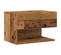 vidaXL Mesita de Noche de Pared Madera Envejecida, mesita de Noche Flotante, mesilla de Noche, Armario, mesita de Noche, Muebles de Dormitorio