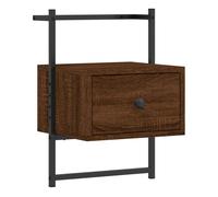 Vidaxl mesita de noche de pared marrón roble 35x30x51 cm