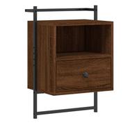 Vidaxl mesita de noche de pared marrón roble 40x30x61 cm