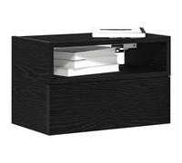vidaXL Mesita de noche de pared flotante negra 45x26x28,5 cm