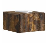 vidaXL Mesita de Noche de Pared Roble Ahumado 33 x 34,5 x 20 cm, Cabinet de Pared Vintage, Diseño Rectangular, Almacenamiento Compacto para Sala de Estar, Amplio Almacenaje, Uso Multifuncional