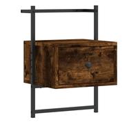 Vidaxl mesita de noche de pared roble ahumado 35x30x51 cm