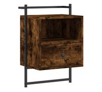 Vidaxl mesita de noche de pared roble ahumado 40x30x61 cm