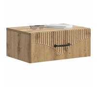 vidaXL Mesita de Noche de Pared Roble Artesanal 49 x 34,5 x 20 cm, Muebles de Dormitorio Modernos, Mesa compacta Rectangular, mesita útil, Amplio Almacenamiento, Decorativo y práctico