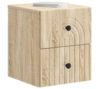 vidaXL Mesita de Noche de Pared Roble Sonoma 33 x 34,5 x 40 cm, Armario de Pared Vintage, solución de Almacenamiento Amplia, Ideal para Espacios pequeños y organizar tu Dormitorio