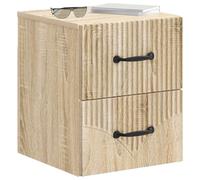vidaXL Mesita de Noche de Pared Roble Sonoma 34,5 x 33 x 40 cm, Muebles de Dormitorio Modernos, mesita Rectangular compacta, con Espacio para un hogar Acogedor, solución Elegante