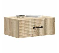vidaXL Mesita de Noche de Pared Roble Sonoma 49 x 34,5 x 20 cm, Almacenamiento Compacto para Mesita, mesas Modernas para Dormitorio, diseño Rectangular y Espacio Amplio para Esenciales