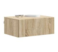 vidaXL Mesita de Noche de Pared Roble Sonoma 49 x 34,5 x 20 cm, Sala de Estar, Soluciones de Almacenamiento Vintage, Gabinete montado en la Pared, Organización estilosa, Diseño Funcional