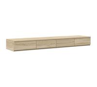 vidaXL Mesita de Noche de Roble Sonoma 3 Cajones para Almacenamiento Muebles Modernos Estilosos para Dormitorio 160X36.5X16.5 cm Madera de Calidad Acabado Mate Contemporáneo Pequeña de Madera con
