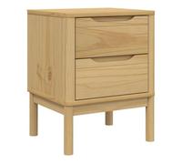 vidaXL Mesita de Noche Floro Madera de Pino marrón Cera 45x39x57 cm, mesilla de Noche, Armario de Cama, Mesa Auxiliar para Dormitorio