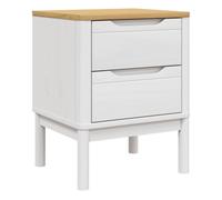 Vidaxl mesita de noche floro madera maciza de pino blanco 45x39x57 cm
