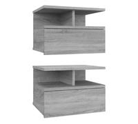 Vidaxl mesita de noche flotante 2 uds madera gris sonoma 40x31x27 cm