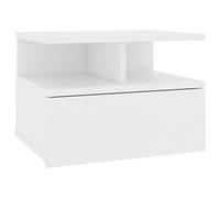 vidaXL Mesita de Noche Flotante Contrachapada Mobiliario Hogar Decoración Diseño Sencillo Elegante Funcional Práctico Compacto Útil Blanca 40x31x27cm