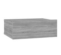 vidaXL Mesita de Noche Flotante Pared Mesilla Estante Cajón Almacenamiento Organizador Decoración Revista Libro Casa Madera Contrachapada Gris