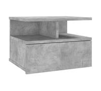 vidaXL Mesita de Noche Flotante Contrachapada Mobiliario Decoración Diseño Sencillo Elegante Funcional Práctico Compacto Útil Gris Hormigón 40x31x27cm
