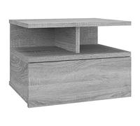 vidaXL Mesita de Noche Flotante Mueble Cajón Auxiliar Dormitorio Armario Espacio Almacenamiento Decorativa Cama Hogar Contrachapada Gris Sonoma