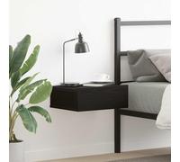 vidaXL Mesita de Noche Flotante Roble Negro 40x32x15 cm Madera de ingeniería