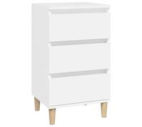 vidaXL Mesita de Noche Madera contrachapada Blanca 40x35x70 cm, Mueble, Armario Auxiliar, mesita de Noche con Almacenamiento, mesilla de Noche