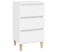 vidaXL Mesita de Noche Madera contrachapada Blanca 40x35x70 cm, Mueble, Armario Auxiliar, mesita de Noche con Almacenamiento, mesilla de Noche