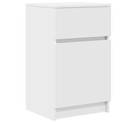 vidaXL Mesita de Noche Madera contrachapada Blanco 39x35x65 cm, mesita de Noche, Mueble de Cama, Mesa Auxiliar para Dormitorio, mesita de Noche