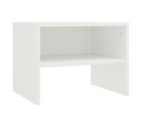 vidaXL Mesilla Noche Pequeña 1 Estante Mesita Habitación Mesa Lateral Cama Mueble Auxiliar Dormitorio Hueco Compartimento Cerrado Contrachapada Blanco