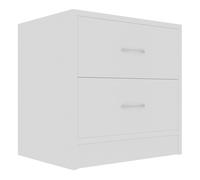 vidaXL Mesita de Noche de con 2 Cajones Cómoda Rústica Natural Armario Auxiliar Muebles de Dormitorio Blanco 40x30x40 cm Madera Contrachapada