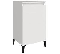 Mesita De Noche Madera Contrachapada Blanco Brillo 40x35x70 Cm Vidaxl