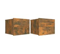 Vidaxl mesita de noche madera contrachapada roble ahumado 40x30x30 cm