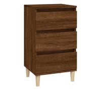 vidaXL Mesita de Noche Madera contrachapada Roble marrón 40x35x70 cm