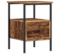 vidaXL Mesita de Noche Madera de ingeniería Envejecida 34x36x50 cm, Armario, Armario Auxiliar, Soporte de teléfono, Muebles de Dormitorio