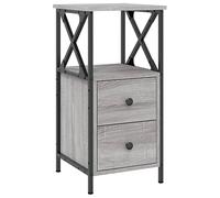 vidaXL Mesita de Noche Madera de ingeniería Gris Sonoma 34x35,5x70 cm, Armario, Armario Auxiliar, Soporte de teléfono, Muebles de Dormitorio