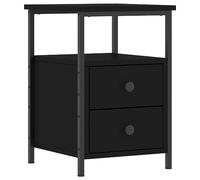 Mesita de noche madera de ingeniería negro 34x35,5x50 cm