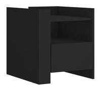 vidaXL Mesita de Noche Madera de ingeniería Negro 45x50x50 cm, mesilla de Noche, mesita Auxiliar para Dormitorio, Muebles de Dormitorio