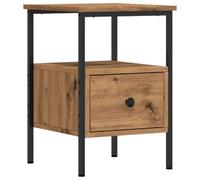 vidaXL Mesita de Noche Madera de ingeniería Roble Artisan 34x36x50 cm, Armario, Armario Auxiliar, Soporte de teléfono, Muebles de Dormitorio