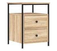 vidaXL Mesita de Noche Madera de ingeniería Roble Sonoma 44x45x60 cm, Armario, Armario Auxiliar, Soporte de teléfono, Muebles de Dormitorio
