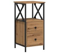 vidaXL Mesita de Noche Madera ingeniería Roble Artisan 34x35,5x70 cm, mesita Auxiliar, Mesa Auxiliar, Soporte para teléfono