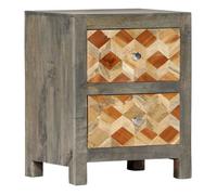 Vidaxl mesita de noche madera maciza de mango gris 40x30x50 cm 30 cm