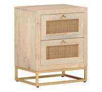 Vidaxl mesita de noche madera maciza de mango y hierro 40x30x50 cm