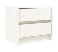 vidaXL Mesita de Noche Madera Maciza de Pino Blanco 40x31x35,5 cm, Armario, Armario Auxiliar, Armario de Dormitorio, mesilla de Noche