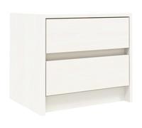 vidaXL Mesita de Noche Madera Maciza de Pino Blanco 40x31x35,5 cm