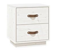 vidaXL Mesita de Noche Mueble Cajón Auxiliar Dormitorio Salón Armario Espacio Almacenamiento Decorativa Cama Hogar Madera Maciza de Pino Blanco